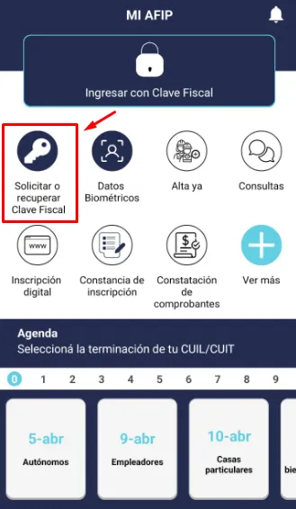pedir clave fiscal afip