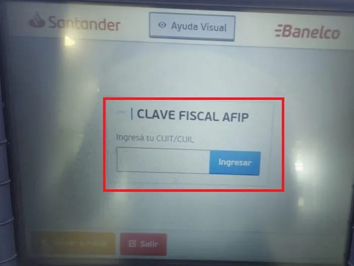 cajero banelco clave afip