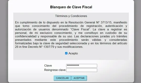 blanquear clave fiscal afip homebanking