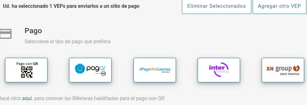 pagar vep monotributo afip
