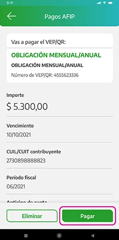 cuenta dni pagar monotributo