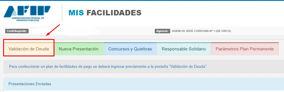generacion plan de pagos afip