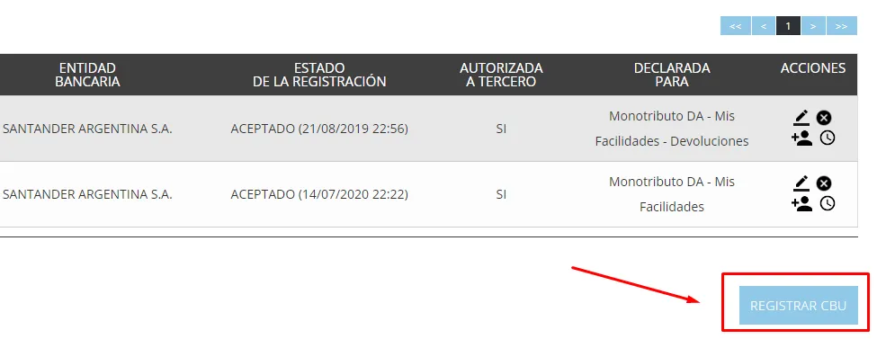 registrar cbu afip