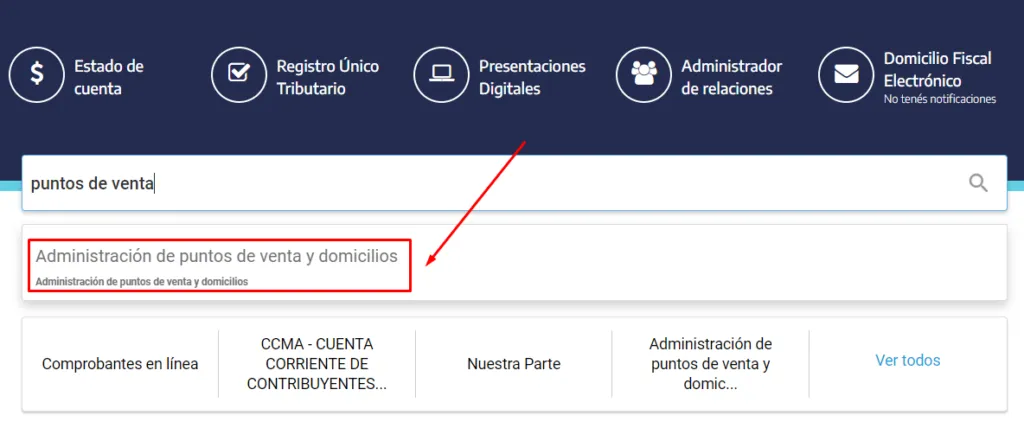 como dar de alta un punto de venta