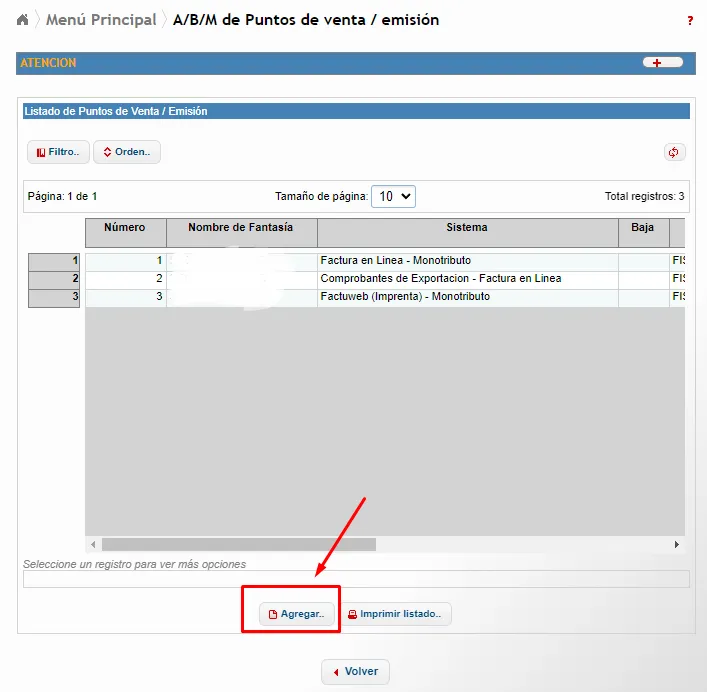 punto de venta como dar de alta
