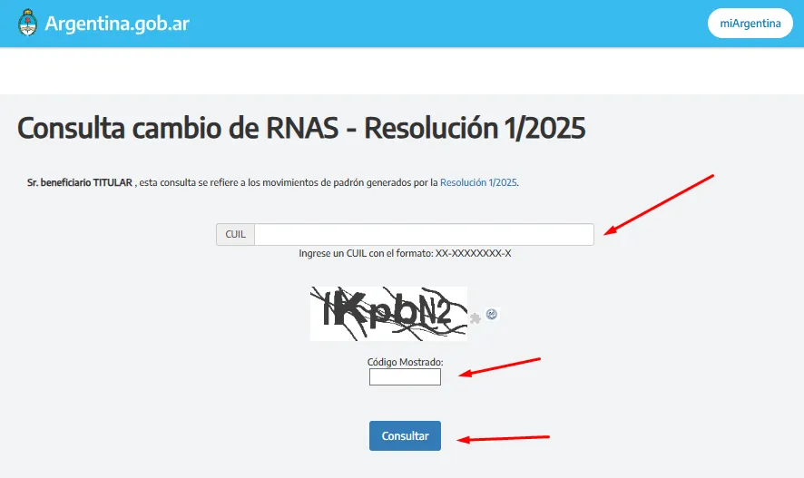 consulta cambio de obra social